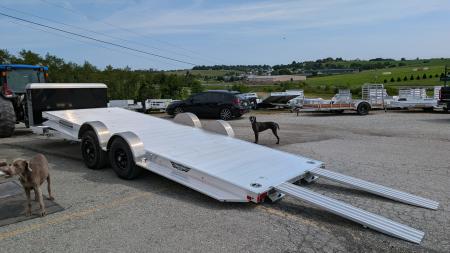 New 2027 Aluma 20' (20" Stationary + 20' Tilt) HD XL Executive Tilt Car Hauler w/ Cargo Box & RAMPS(SCRATCH & DENT PRICING!!!)