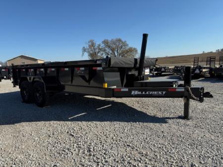 New 2027 Hillcrest Black-Grey 7'x16' 15.4k Demco Dump Trailer