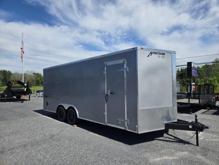 New 8.5 x 20 Homesteader Intrepid V-Nose Enclosed Cargo Trailer, 7k GVWR ***Silver PolyCor Exterior w/ Ramp Door Pkg