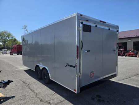 New 8.5 x 20 Homesteader Intrepid V-Nose Enclosed Cargo Trailer, 7k GVWR ***Silver PolyCor Exterior w/ Ramp Door Pkg