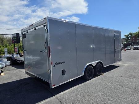 New 8.5 x 20 Homesteader Intrepid V-Nose Enclosed Cargo Trailer, 7k GVWR ***Silver PolyCor Exterior w/ Ramp Door Pkg
