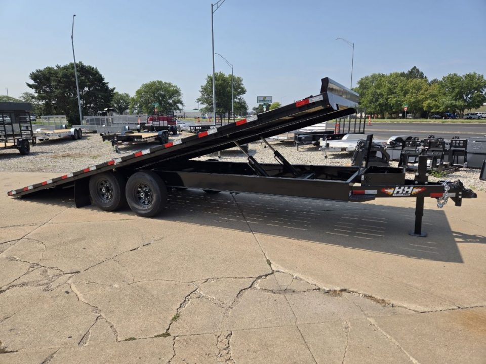 New 2027 H&H Trailers 102x22 Power Tilt Bumper Pull Deckover 15K Equipment Trailer
