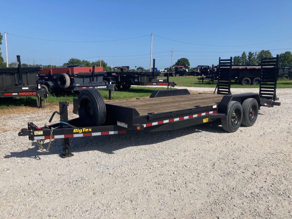 New 2022 Big Tex Trailers 83X20 TANDEM 16K EQUIPMENT W/ STAND UP RAMPS, DOVE TAIL & SPARE Equipment Trailer