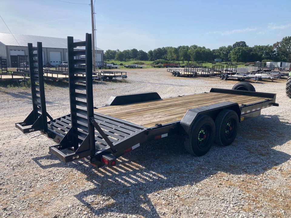 New 2022 Big Tex Trailers 83X20 TANDEM 16K EQUIPMENT W/ STAND UP RAMPS, DOVE TAIL & SPARE Equipment Trailer