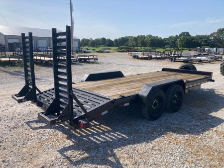 New 2022 Big Tex Trailers 83X20 TANDEM 16K EQUIPMENT W/ STAND UP RAMPS, DOVE TAIL & SPARE Equipment Trailer