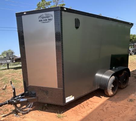 New 2026 Family Trailer 6x12 Tandem Axle Cargo / Enclosed Trailer-Screwless Exterior-Blackout Pkg- Rear Spoiler-Torsion Axle Upgrade