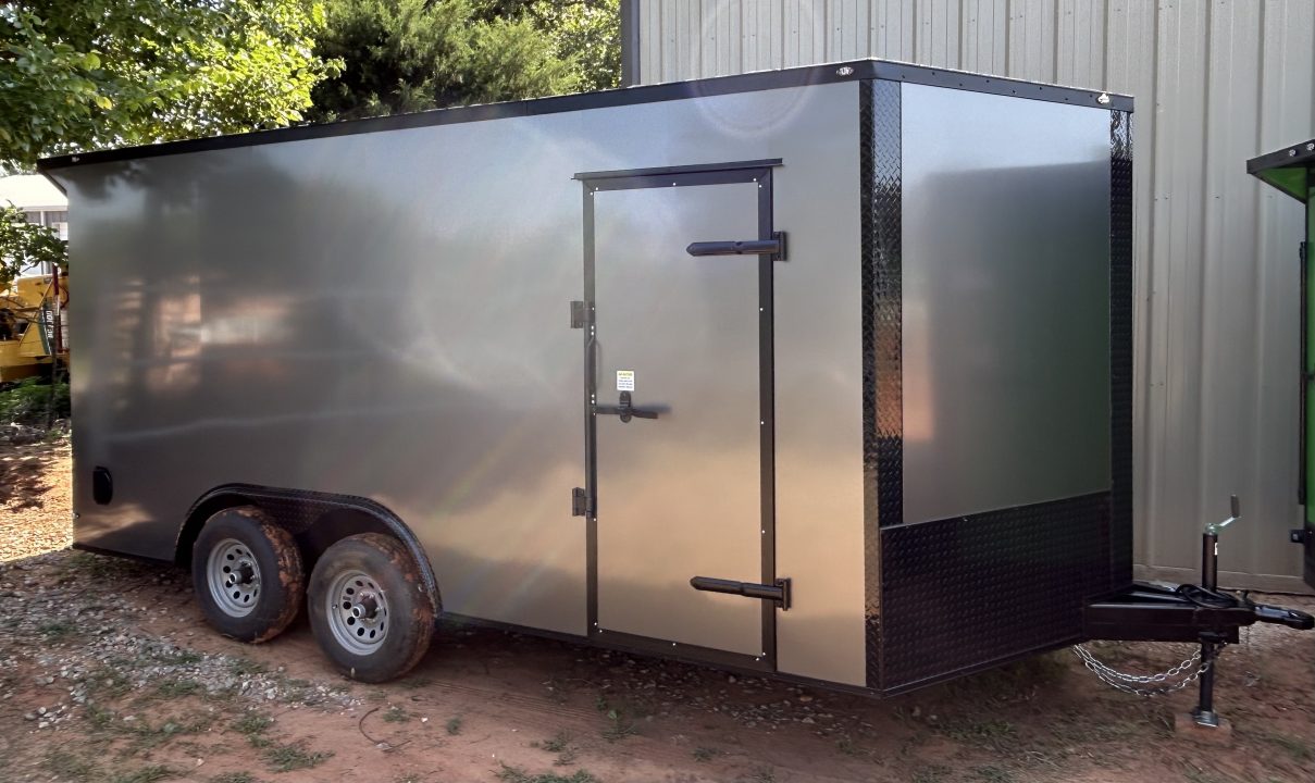 New 2026 Family Trailer 8.5x16 Tandem Axle Cargo / Enclosed Trailer-Screwless Exterior-Blackout Pkg- Rear Spoiler
