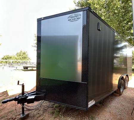 New 2026 Family Trailer 8.5x16 Tandem Axle Cargo / Enclosed Trailer-Screwless Exterior-Blackout Pkg- Rear Spoiler