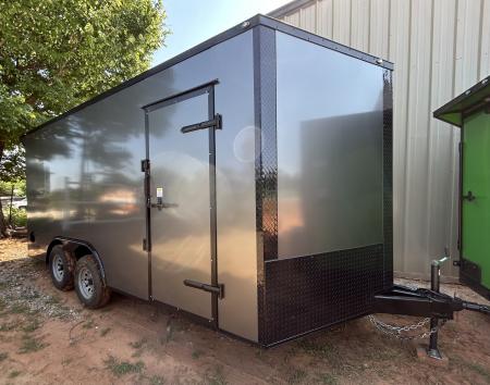 New 2026 Family Trailer 8.5x16 Tandem Axle Cargo / Enclosed Trailer-Screwless Exterior-Blackout Pkg- Rear Spoiler