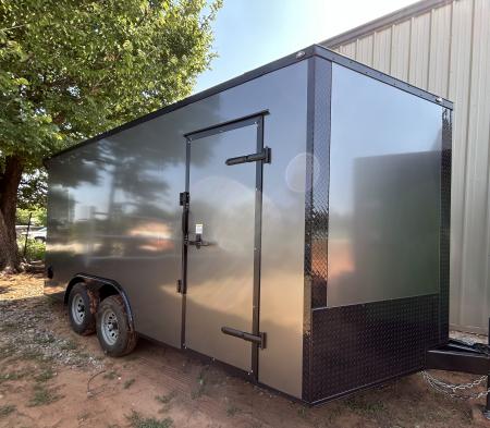 New 2026 Family Trailer 8.5x16 Tandem Axle Cargo / Enclosed Trailer-Screwless Exterior-Blackout Pkg- Rear Spoiler