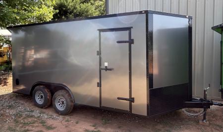 New 2026 Family Trailer 8.5x16 Tandem Axle Cargo / Enclosed Trailer-Screwless Exterior-Blackout Pkg- Rear Spoiler