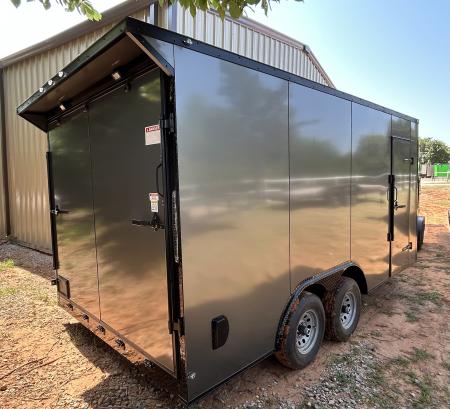 New 2026 Family Trailer 8.5x16 Tandem Axle Cargo / Enclosed Trailer-Screwless Exterior-Blackout Pkg- Rear Spoiler