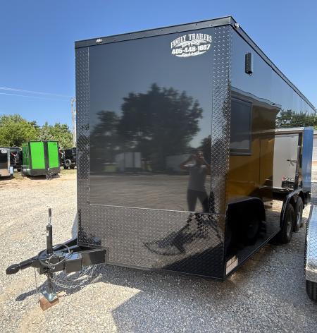 New 2026 Family Trailer 8.5x16 Tandem Axle Cargo / Enclosed Trailer-Screwless Exterior-Blackout Pkg-Rear Spoiler