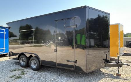 New 2026 Family Trailer 8.5x16 Tandem Axle Cargo / Enclosed Trailer-Screwless Exterior-Blackout Pkg-Rear Spoiler