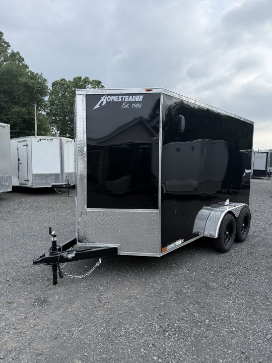 New 2027 Homesteader 6x12 V-Nose - Black - Ramp Door
