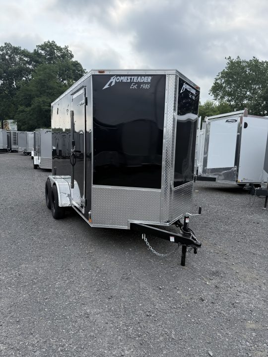 New 2027 Homesteader 6x12 V-Nose - Black - Ramp Door