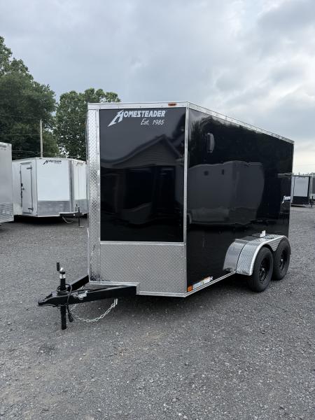 New 2027 Homesteader 6x12 V-Nose - Black - Ramp Door