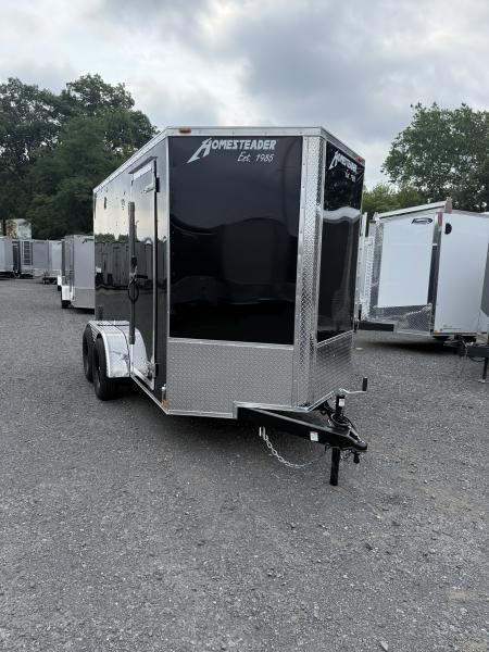 New 2027 Homesteader 6x12 V-Nose - Black - Ramp Door