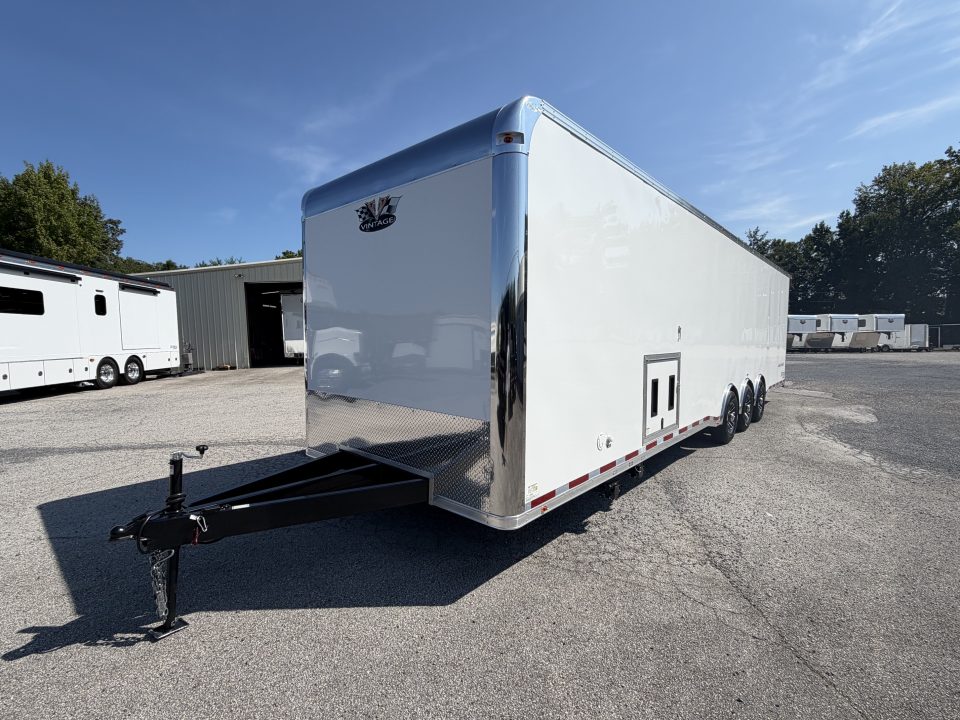 New 2026 Vintage Trailers 8.5x34 Race Trailer with Bathroom Package