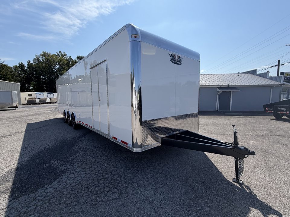 New 2026 Vintage Trailers 8.5x34 Race Trailer with Bathroom Package