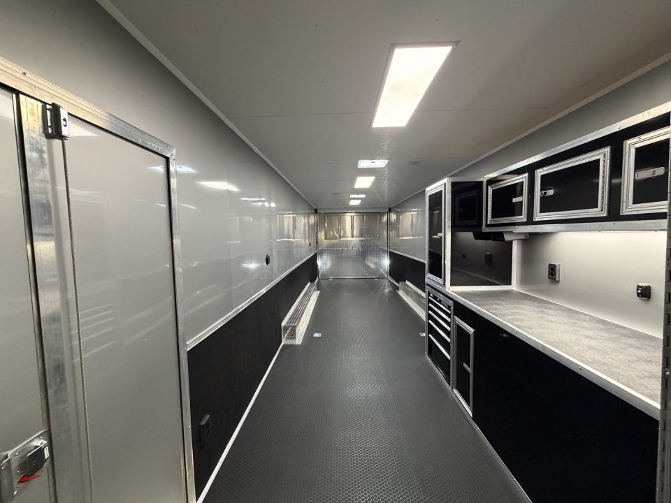 New 2026 Vintage Trailers 8.5x34 Race Trailer with Bathroom Package