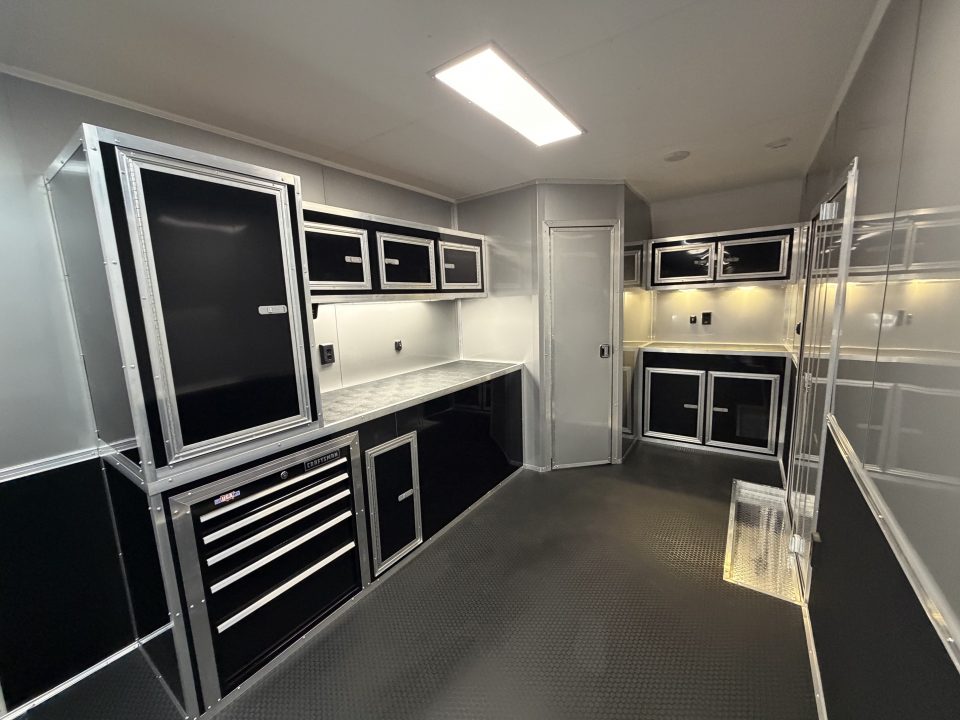 New 2026 Vintage Trailers 8.5x34 Race Trailer with Bathroom Package