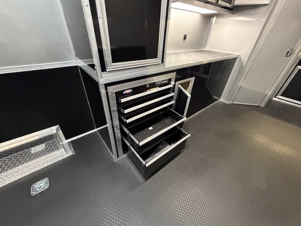 New 2026 Vintage Trailers 8.5x34 Race Trailer with Bathroom Package