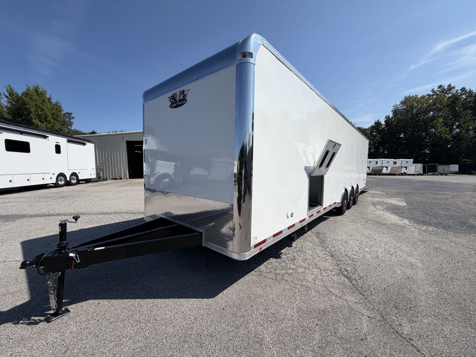 New 2026 Vintage Trailers 8.5x34 Race Trailer with Bathroom Package