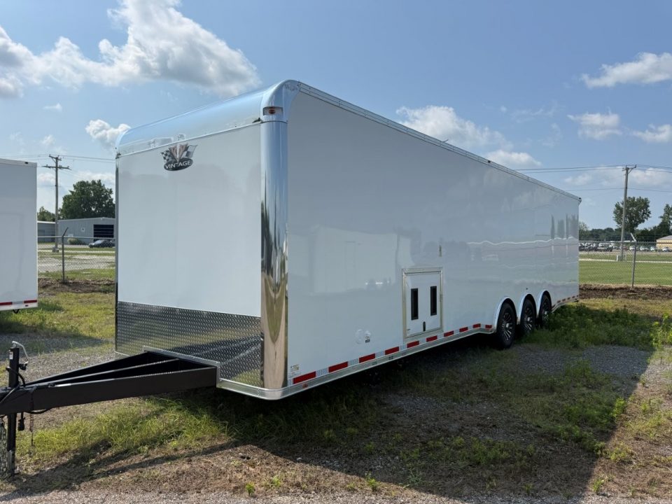 New 2026 Vintage Trailers 8.5x34 Race Trailer with Bathroom Package
