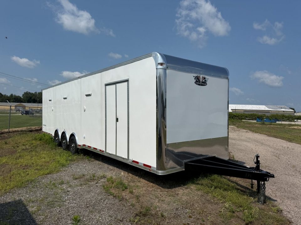 New 2026 Vintage Trailers 8.5x34 Race Trailer with Bathroom Package