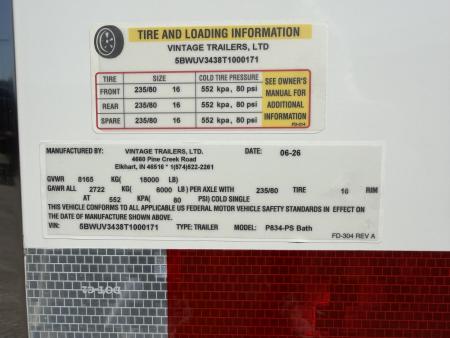 New 2026 Vintage Trailers 8.5x34 Race Trailer with Bathroom Package