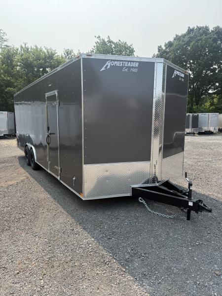 New 2027 Homesteader 8x24' V-Nose Trailer - GRAY