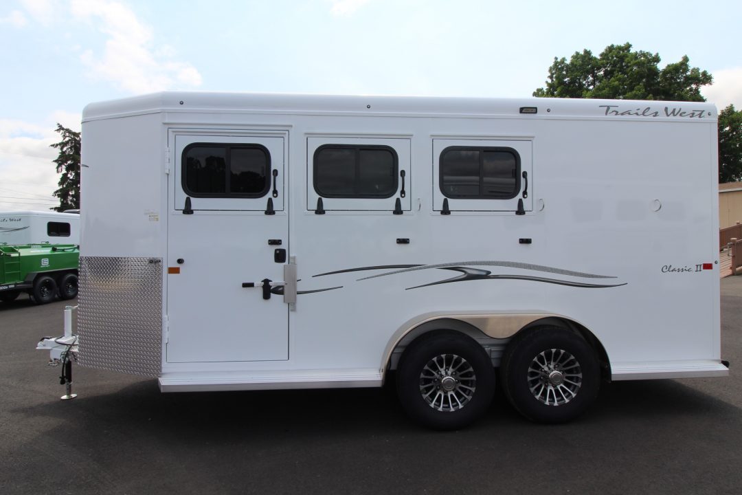 New 2027 Trails West Classic II Extra Tall 2 Horse Trailer w/ Escape Door