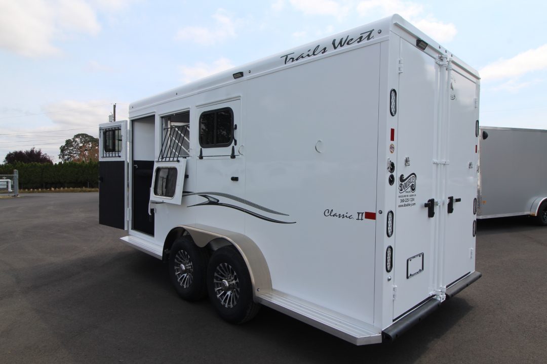 New 2027 Trails West Classic II Extra Tall 2 Horse Trailer w/ Escape Door