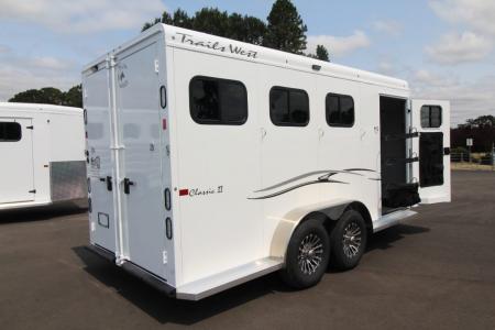 New 2027 Trails West Classic II Extra Tall 2 Horse Trailer w/ Escape Door