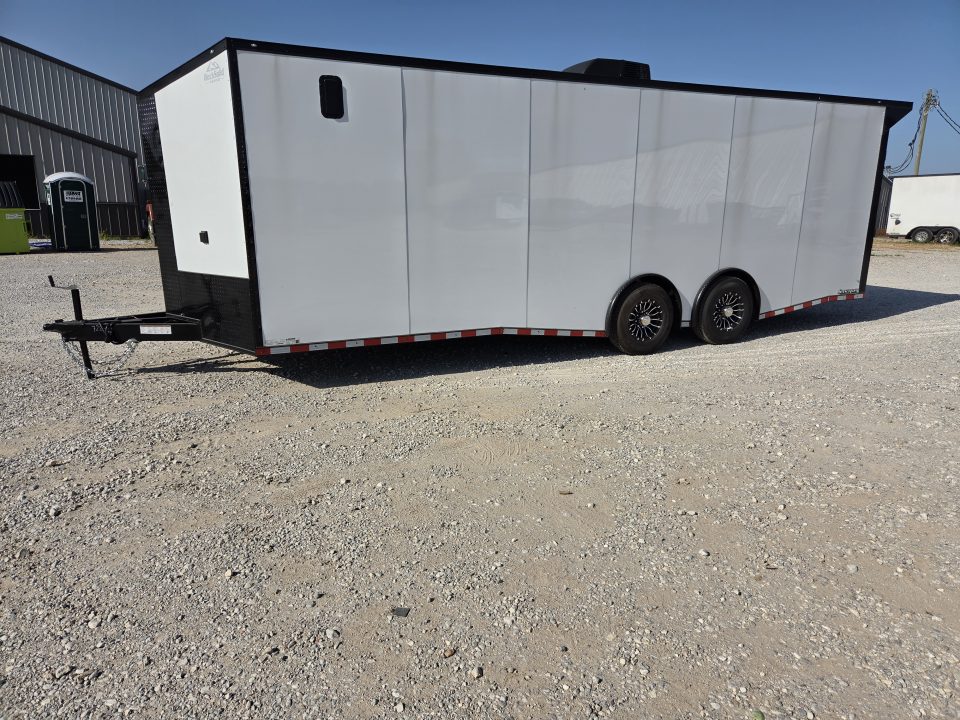 New 2026 Rock Solid 8.5X24 TANDEM 14K CARGO W/7FT HEIGHT ELECTRIC JACK & RACE PACKAGE
