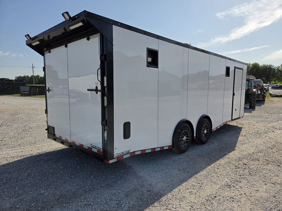 New 2026 Rock Solid 8.5X24 TANDEM 14K CARGO W/7FT HEIGHT ELECTRIC JACK & RACE PACKAGE