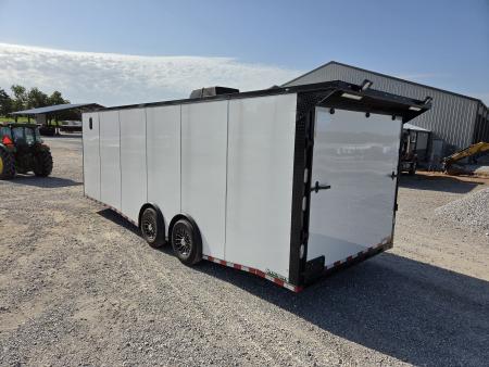 New 2026 Rock Solid 8.5X24 TANDEM 14K CARGO W/7FT HEIGHT ELECTRIC JACK & RACE PACKAGE