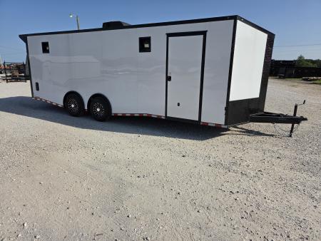 New 2026 Rock Solid 8.5X24 TANDEM 14K CARGO W/7FT HEIGHT ELECTRIC JACK & RACE PACKAGE