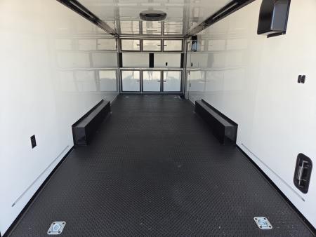 New 2026 Rock Solid 8.5X24 TANDEM 14K CARGO W/7FT HEIGHT ELECTRIC JACK & RACE PACKAGE