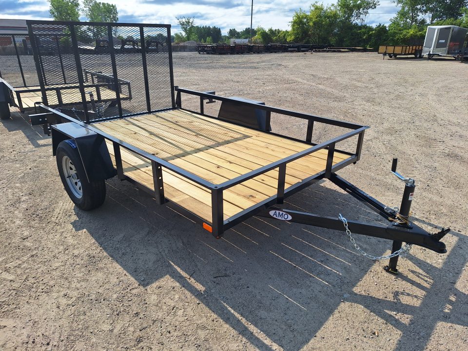 New 2027 AMO 76x10 Lowside Landscape Trailer W/ Led Lights & Spring Assist Gate