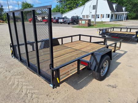 New 2027 AMO 76x10 Lowside Landscape Trailer W/ Led Lights & Spring Assist Gate