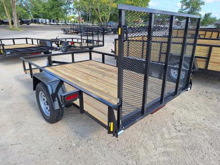 New 2027 AMO 76x10 Lowside Landscape Trailer W/ Led Lights & Spring Assist Gate