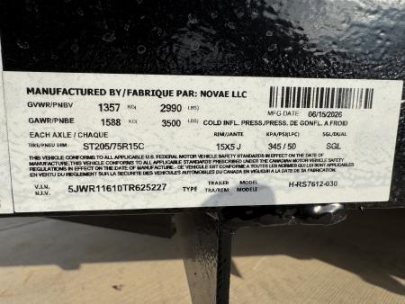 New 2026 H&H Trailers RS7612-030 Utility Trailer