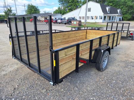 New 2027 AMO 76x14 High Woodside Utility Trailer W/ Led Lights & Spring Assist Gate