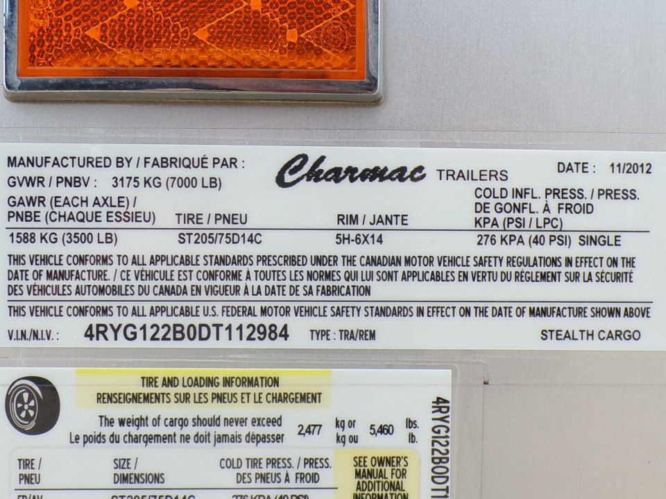 Used 2013 Charmac Trailers 6 x 12 DD Cargo / Enclosed Trailer