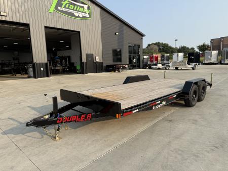 New NEW 2027 Double A 20’ flatbed Equipment Trailer 2-5200 lb axles=10K, dovetail, Slide In Ramps