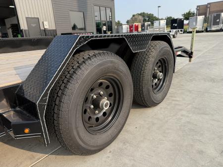 New NEW 2027 Double A 20’ flatbed Equipment Trailer 2-5200 lb axles=10K, dovetail, Slide In Ramps