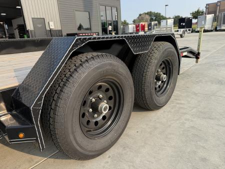New NEW 2027 Double A 20’ flatbed Equipment Trailer 2-5200 lb axles=10K, dovetail, Slide In Ramps