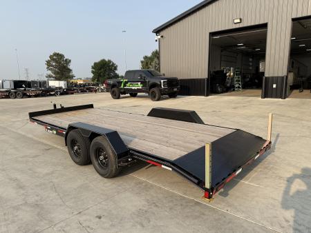 New NEW 2027 Double A 20’ flatbed Equipment Trailer 2-5200 lb axles=10K, dovetail, Slide In Ramps